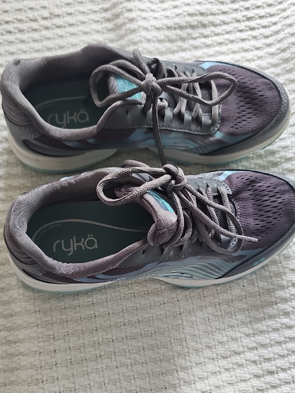 Ryka Gray and Teal Women's Walking Sneakers